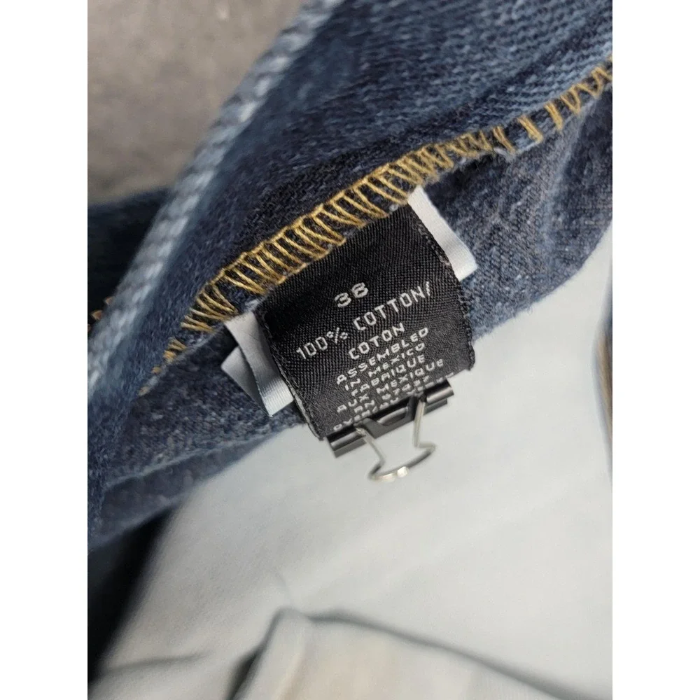 Polo Jeans Co Ralph Lauren Jeans Mens 38x32 (Fits 37x31) Baggy Blue Distress Y2K
